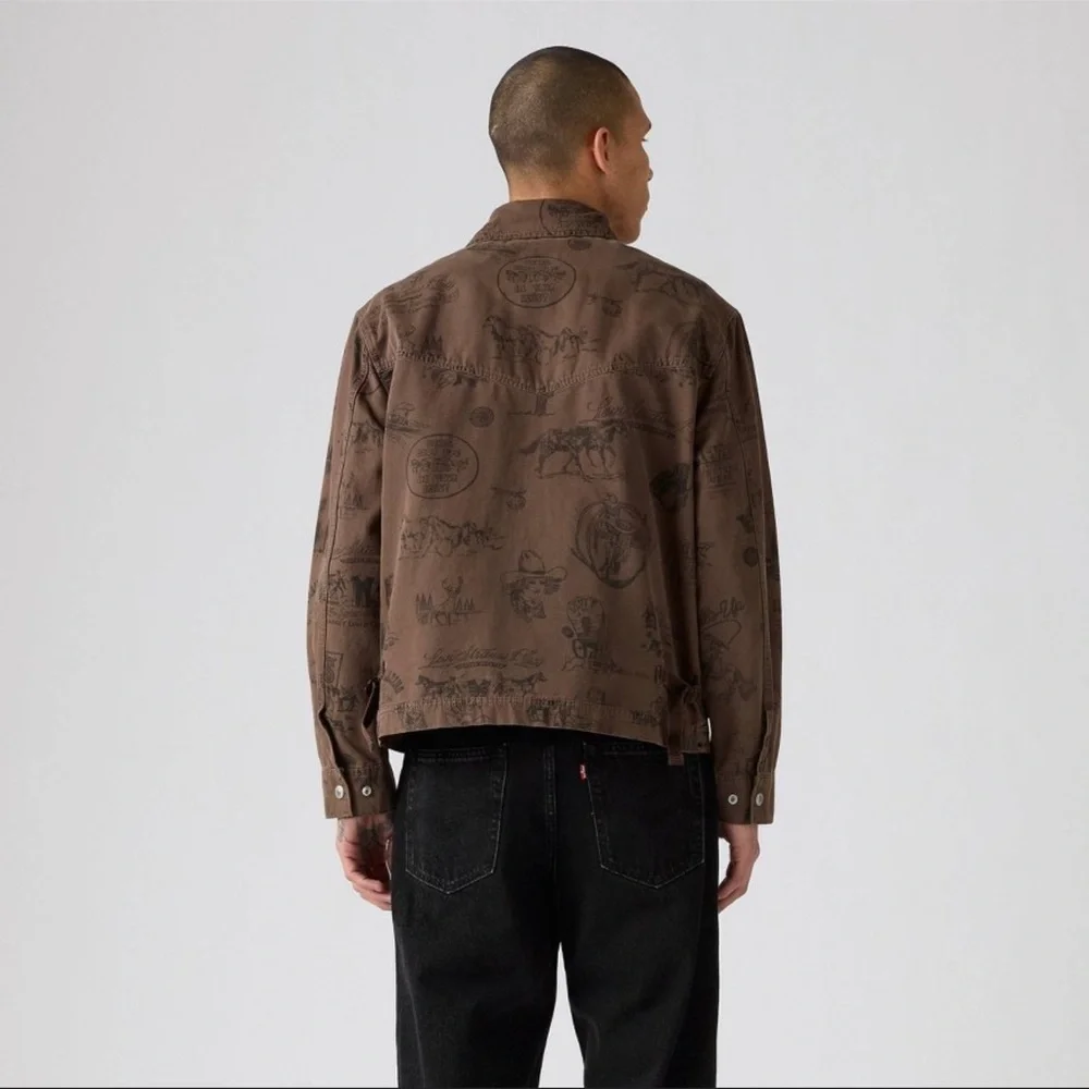 Levi's Polk Cotton Twill Trucker Jacket Men's Brown - Picture 2 of 4